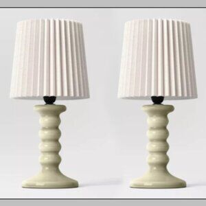Mini Stick Table Lamp with Pleated Shade - Brand New
